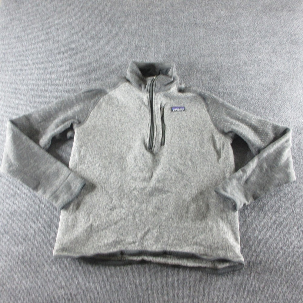 Patagonia Pullover Mens L Gray Fleece 1/4 Zip Mock Neck Better Sweater